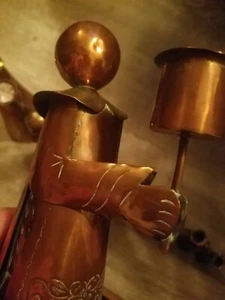 8 Vintage Copper Choir boy Candle Holders *RARE* - Picture 1 of 9