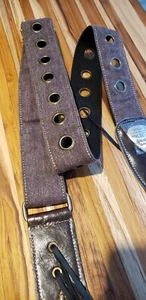 DARK BROWN LARGE GROMMET adjustable guitar strap!! FREE USA SHIPPING!! - Picture 1 of 8