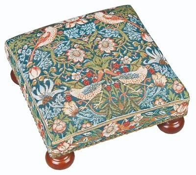 Hines of Oxford William Morris Strawberry Thief  Tapestry Footstool - Made in UK - Image 1 of 4