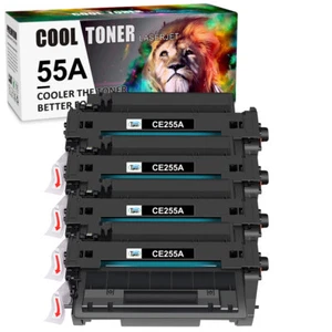 4 Pack CE255A 55A Toner Cartridge fit for HP LaserJet Pro P3011 P3015X MFP M525C - Picture 1 of 12