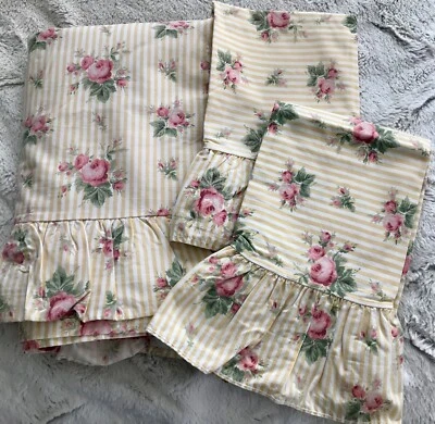 JUEGO DE FUNDA PLANA/ALMOHADA RALPH LAUREN SOPHIE AMARILLO FLORAL QUEEN Foto 1 de 4