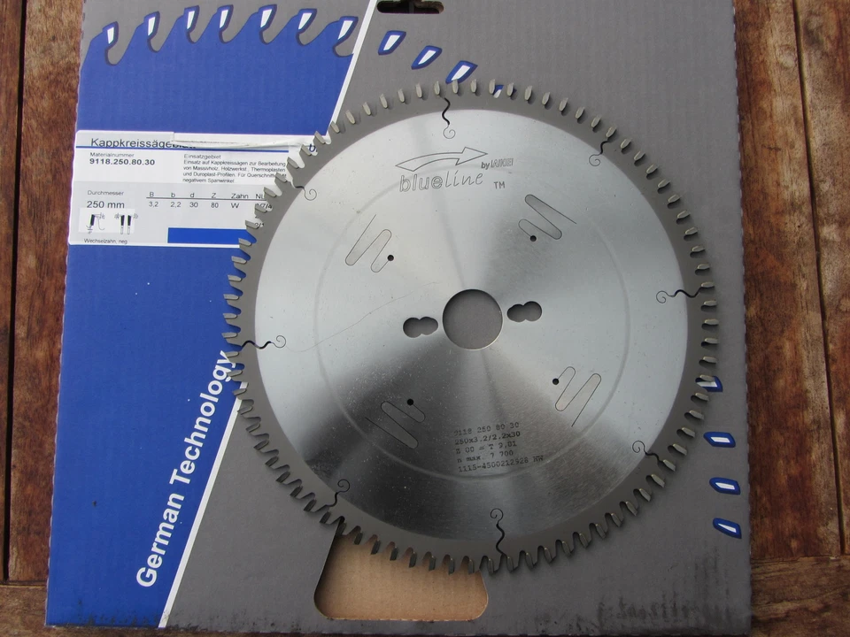 BLUELINE AKE HM/Widia Kreissägeblatt 250 x 30 Z 80 negativ, blueline by AKE, für Kappsäge