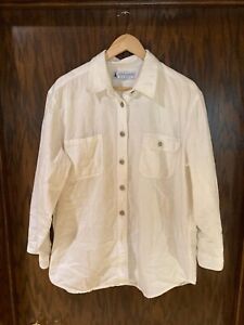 Vintage Marsh Landing Denim Shirt in White Size Large