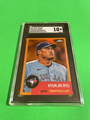 2022 Topps Chrome Platinum Orange Refractor Hyun-Jin Ryu #12/25 SGC 10!! - Image 1 of 4