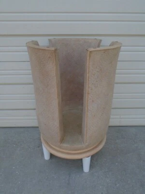 Thomasville Dining Table BASE Rattan Grass cloth Regency Cottage Tropical Boho - Image 1 of 4