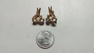 Vintage Earrings - Mini Scissors - Screw Backs - Small Faux Gems - Great Gift - Picture 1 of 3