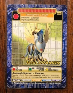 DIGI-BATTLE ARMOR DIGIMON CARD - BOOSTER SERIES 4 - BO-201 MAILDRAMON - Picture 1 of 2
