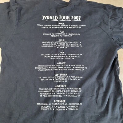 Camiseta Keith Urban 2007 Love Pain and Crazy World Tour Negra Pequeña Hank Evie Foto 1 de 4