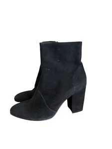 ROBERT CLERGERIE Boots Size 37 Black Suede Ankle Bootie Heel Worn Once Indoors - Picture 1 of 6