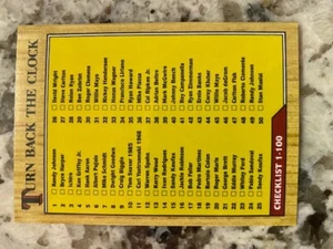 2020 TOPPS NOW TURN BACK THE CLOCK CARD CHECKLIST #1 CARD #'s 1-100 - Picture 1 of 2