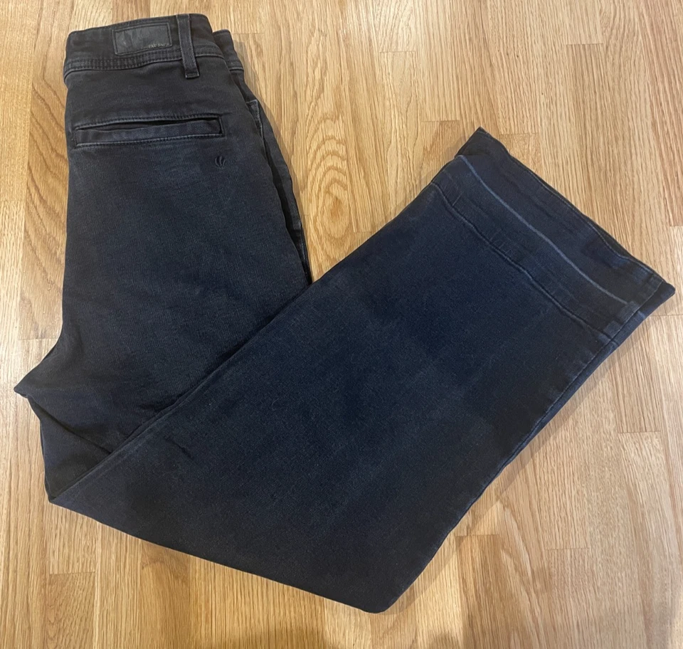 Fat Face - Keswick Wide Leg Crop Jeans Black Size 8 Regular Stretch Denim - Image 1 of 4