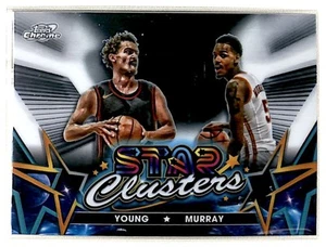 2023-24 Topps Chrome Cosmic Star Clusters Dejounte Murray / Trae Young Atlanta - Picture 1 of 2