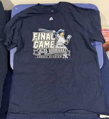 NY YANKEES ALEX RODRIGUEZ T SHIRT FINAL GAME BRONX SIZE LARGE 2016 - Image 1 of 4