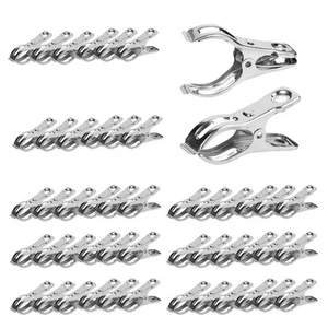 50 Pcs Garden Clips 2.3 Inch Greenhouse Clamps Stainless Steel Greenhouse Clip - Picture 1 of 7