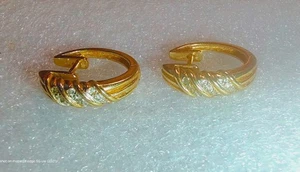 14 Karat Gelbgold Diamant klobige Huggie Creolen Creolen 5,04 Gramm ((Z22)) - Bild 1 von 6