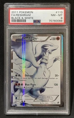 2011 Pokemon TCG B&W Black & White Full Art Reshiram #113/114 PSA 8 - Image 1 of 2