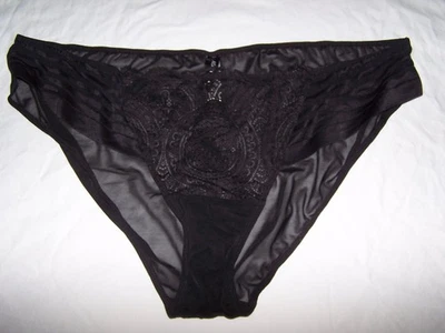 Adore Me Black Sheer Sexy Panties - Lace Front - Size 3X - Image 1 of 3