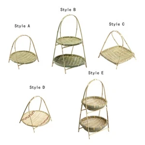 Bamboo Woven Basket Snack Bread Basket for Party Camping Party Treats Picnic - Picture 1 of 37