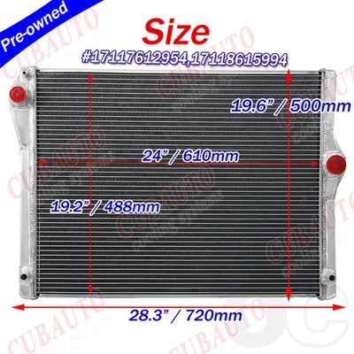 Aluminum Radiator Fits BMW 523i 528i 530i 5 F10 F11 7 F01 F02 730i 2009-2016 - Image 1 of 4