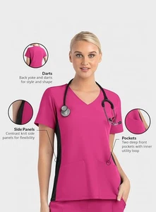 Top Maevn 4520 para mujer Matrix Impulse simulado envolvente paneles tejidos en contraste XXS a 3XL - Imagen 1 de 25