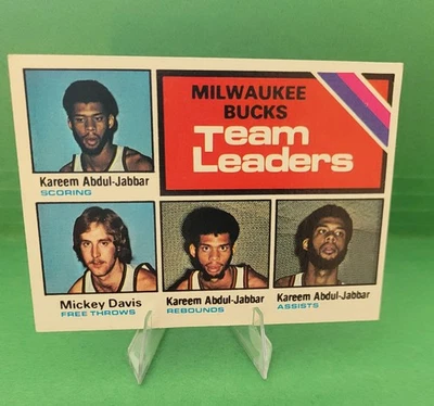 1975-76 Topps - Team Leaders Kareem Abdul-Jabbar, Mickey Davis #126 NM Or Better - Image 1 of 2