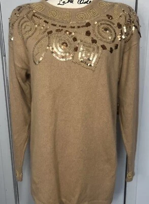 Outlander Sequin Silk Sweater Vintage Women's Small  Silk Angora - Image 1 of 4