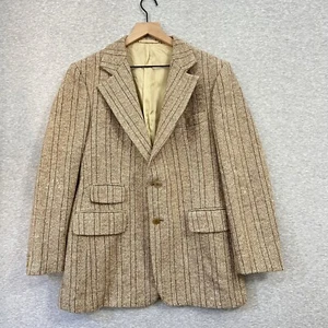 Vintage Jacket Mens 38 40 British 60s 70s Carnaby St Tweed Suit Irvine Sellars - Picture 1 of 21