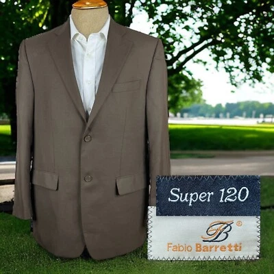 Fabio Barreti Blazer Jacket Mens 46R Solid Brown - Image 1 of 4