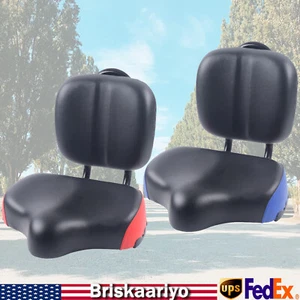 Universal Bicycle Seat Large Comfort Wide Saddle Seat With Back Rest Cushion HOT - Picture 1 of 23