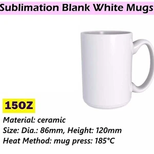 36pcs/pack 15 OZ Sublimation Blank White Mugs Ceramic Material - Picture 1 of 6