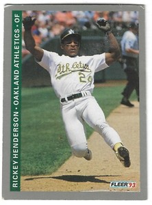 1993 Fleer #294 Rickey Henderson baseball trading card - very good condition