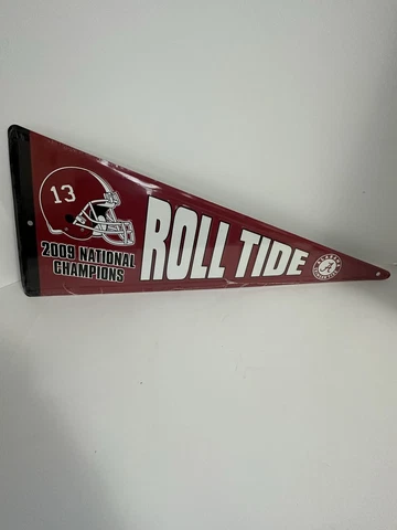 Alabama Crimson Tide Football 2009 National Champions Metal Pennant Sign 9”x22” Cover
