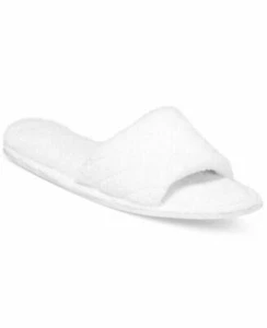 Charter Club Open-Toe Memory Foam Scuff Slippers White Pick Size