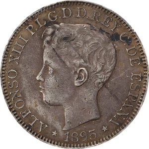 1895-PGV PUERTO RICO ALFONSO XIII MADRID MINT KM-24; CAL-128 PCGS XF-40 - Picture 1 of 4