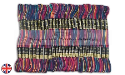 25 Multi Colour Anchor Cross Stitch Skeins 100% Cotton Embroidery Floss Threads - Image 1 of 4