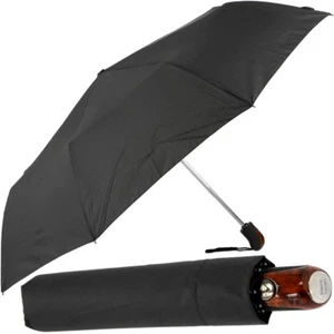 PIERRE CARDIN Herren Regenschirm Schwarz Kompakt Schirm Taschenschirm EASYmatic - Picture 1 of 1