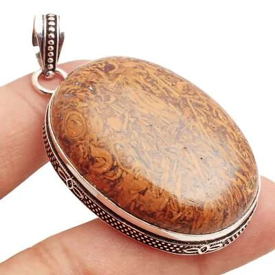 Marium Jaspis Edelstein Versilbert Handmade Anhänger Schmuck Gift 4.7cm P-14666 - Bild 1 von 3