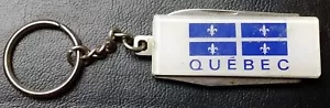 Vintage Quebec Folding Pocket Knife Keychain - Foto 1 di 3