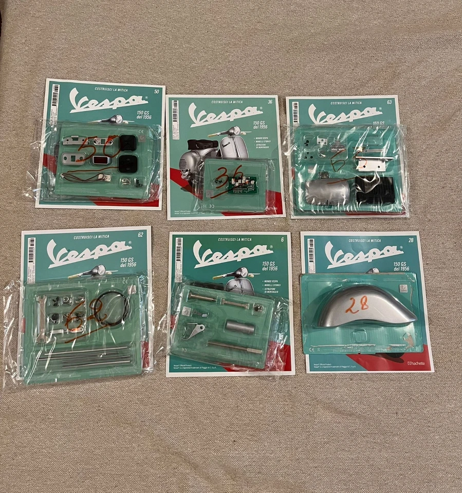 Vespa 150 1956 Hachette Lotto N 6-28-36-50-62-63 scala 1:3 - Immagine 1 di 1