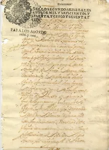 Manuscript from 1669 related to Spanish colonial Peru handwritten signed stamped - Picture 1 of 6