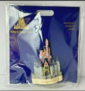 WDW 50th Anniversary Cinderella Castle Fridge Magnet Walt Disney World Limited  - Picture 1 of 12