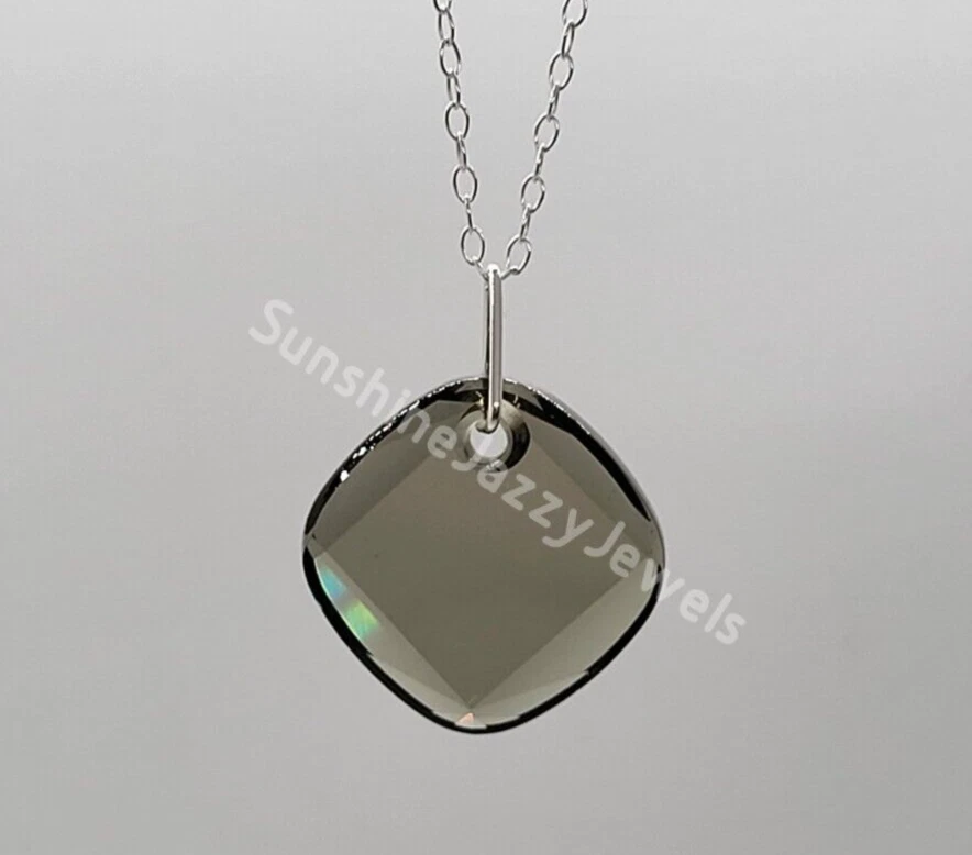 Collar Colgante Metro 6058 Plata Esterlina Cristal Swarovski Diamante Negro M/W Foto 1 de 1