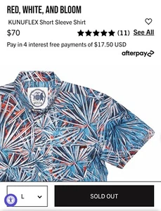 RSVLTS RED WHITE BLOOM Blue Roosevelt Men’s Large SOLD OUT - Picture 1 of 7