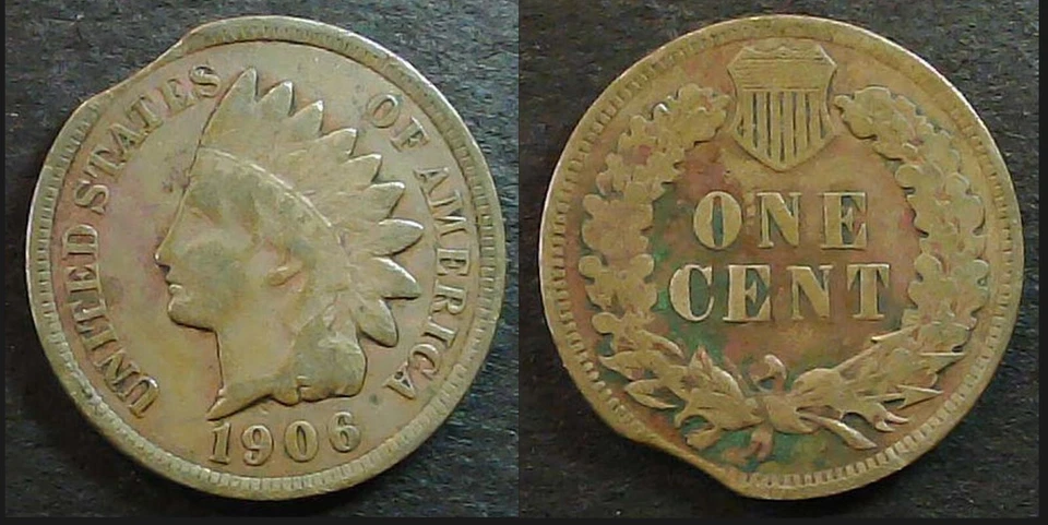 1906 Lincoln Head Cent with minor Curved Clip. - Image 1 of 1