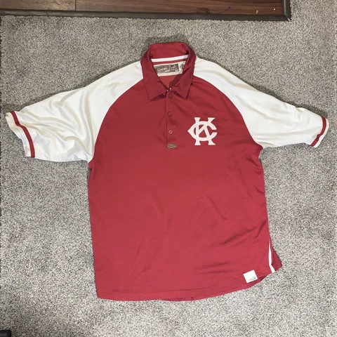 RARE Untold Collection Brand Red Kansas City Monarchs Baseball Polo Shirt SZ. L Cover
