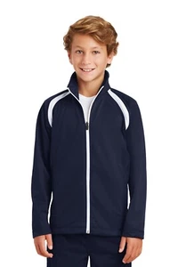 Sport-Tek YST90 Youth 100% Polyester Tricot Cadet Collar Track Pockets Jacket - Picture 1 of 30