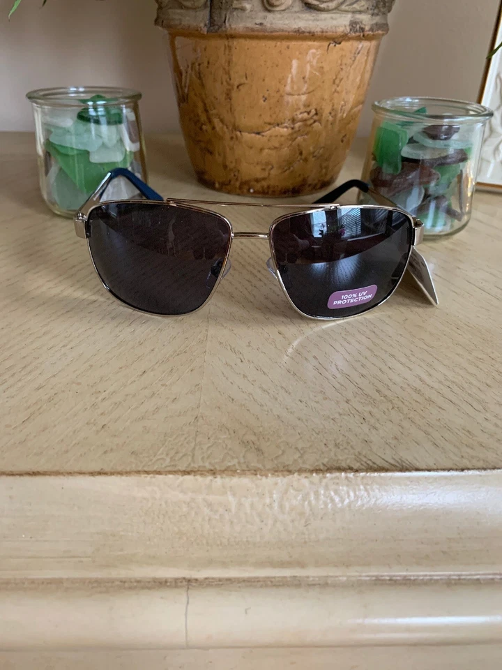 New Men’s Pilot Aviator Fashion Sunglasses Shades Retro Wrap Silver  Sports - Image 1 of 4