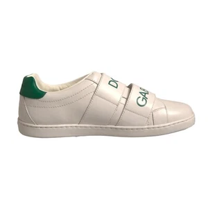 DOLCE & GABBANA Kids Shoes White Green Strap Low Top Sneakers EU28/US11 380usd - Picture 1 of 9