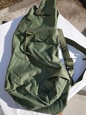 US Army Military Rucksack Duffel Bag Backpack Canvas Green Sea Bag 12x12x38 Inch