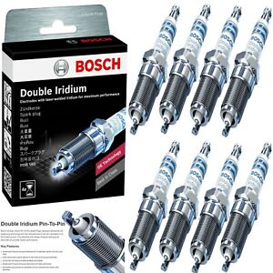 8 pcs Bosch Double Iridium Spark Plugs For 2001-2006 GMC YUKON XL 2500 V8-8.1L